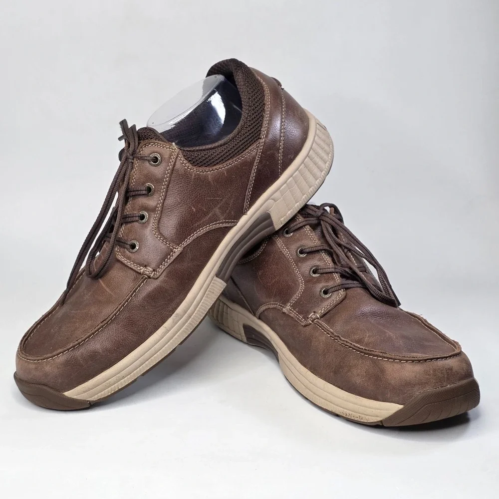 OrthoFeet Leo 428 Men's 12 D Medium Brown Leather Walking Shoes Comfort Casual